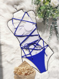 Solid Backless Bandage One-Piece Swimsuit CASF-6300
