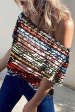 Sexy Sequin Short Sleeve Top NY-8879