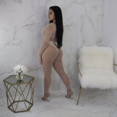 Sexy Mesh Perspective Pearls Two Piece Sets (Without Undergarment)NY-8577