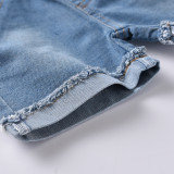 Kids Boy Black T Shirt+Jeans Shorts 2 Piece Sets YKTZ-g16
