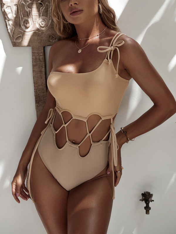 Sexy Drawstring One Piece Swimsuit CSYZ-B719Q