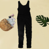 Solid Sleeveless Skinny Stacked Jumpsuit NY-2001