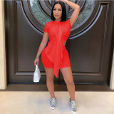 Solid Irregular Top+Shorts Two Piece Sets GCNF-0111