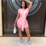 Solid Irregular Top+Shorts Two Piece Sets GCNF-0111