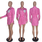 Casual Long Sleeve Sashes Shirt GCNF-0008