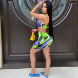 Sexy Cutout Fashion Colorful Print Mini Dress GDYF-6657