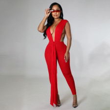 Sexy Deep V Neck Sleeveless Jumpsuit YNSF-1698