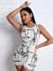 Sexy Printed Sleeveless Romper BGN-233