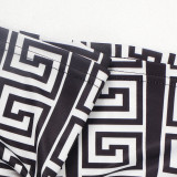 Casual Printed T Shirt Mini Skirt Two Piece Sets NY-2342