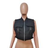 Casual Sleeveless Zipper Top LSD-82028