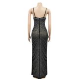 Sexy Hot Drilling Mesh Night Club Dress BY-5618