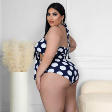 Plus Size Polka Dot Halter Bikinis 2 Piece Sets ASL-7076