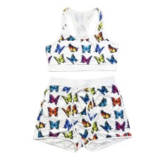 Sexy Printed Tank Top And Shorts Sports 2 Piece Sets SHD-9367