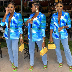 Fashion Casual Print Blazer WMEF-20782