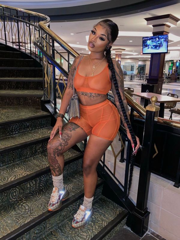 Sexy Mesh See Through Tank Top And Shorts 2 Piece Sets XYF-9133