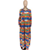 Plus Size Fashion Casual Printed Long Sleeve Shirts WMEF-20786