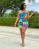Letter Print Strapless Tube Romper LM-8313