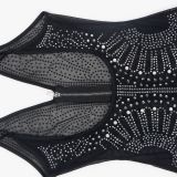 Plus Size Sexy Hot Drilling V Neck Zipper Club Dress NY-2329