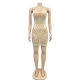 Sexy Hot Drilling Night Club Sling Dress (With Briefs)BY-5650