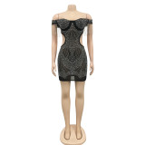 Sexy Hot Drilling Tassel Hollow Night Club Dress BY-5645