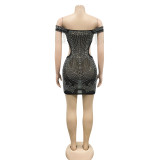Sexy Hot Drilling Tassel Hollow Night Club Dress BY-5645