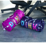 PINK Letter Laser Sequin Fitness Gym Travel Bags GBRF-92Laser