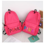 Pink Letter Backpack Sequin Laser Student Bag GBRF-92145