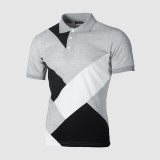 Men Color Block Fashion Short Sleeve Top FLZH-ZT83