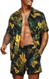 Short Loose Hawaiian Print Casual Shirt Set FLZH-ZT165-ZK81