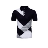 Men Color Block Fashion Short Sleeve Top FLZH-ZT83