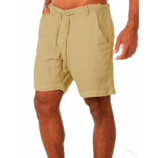 Men's Solid Color Lace Up Sports Casual Shorts FLZH-ZK73