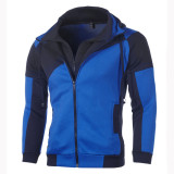 Men's Color Block Double Zip Fashion Hooded Coats FLZH-ZW20