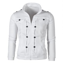 Men Fashion Zipper Solid Color Coats FLZH-W-70