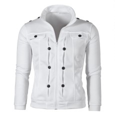 Men Fashion Zipper Solid Color Coats FLZH-W-70