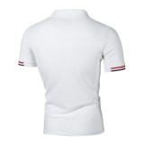 Men Neckline Zipper Short Sleeve Casual POLO FLZH-ZT62