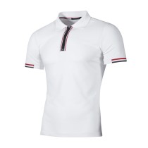 Men Neckline Zipper Short Sleeve Casual POLO FLZH-ZT62