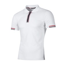 Men Neckline Zipper Short Sleeve Casual POLO FLZH-ZT62