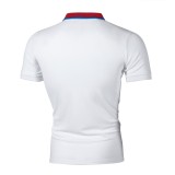Men Lapel Short Sleeve Casual POLO FLZH-ZT65