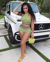 Sexy Plaid Sleeveless Tank And Shorts 2 Piece Sets HMS-5545