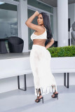 Sexy Knit Hollow Out Tassel Beach Maxi Dress TR-1202