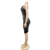 Sexy Hot Drilling Sling Night Club Dress BY-5748