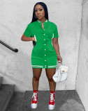 Casual Buttons Baseball Mini Dress IV-8306