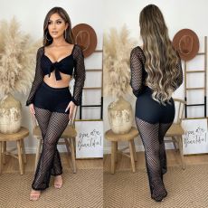 Sexy Fishnet Hollow Out 2 Piece Pants Sets LX-6926