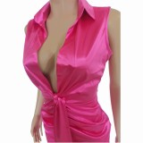 Solid Sleeveless Slim Short Dress BGN-241