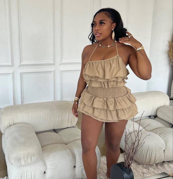 Sexy Halter Ruffled Mini Dress MK-3087