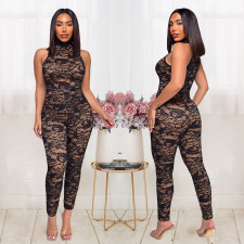 Sexy Lace Sleeveless Slim Jumpsuit LX-6928