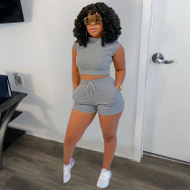 Solid Sports T Shirt And Shorts Two Piece Sets SFY-2168