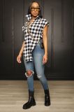 Casual Plaid Irregular Shirt Top YH-5260