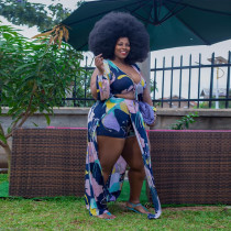 Plus Size Sexy Printed Split Maxi Dress NY-2407