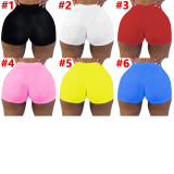 Plus Size Solid Fitness Tight Shorts SHD-9819